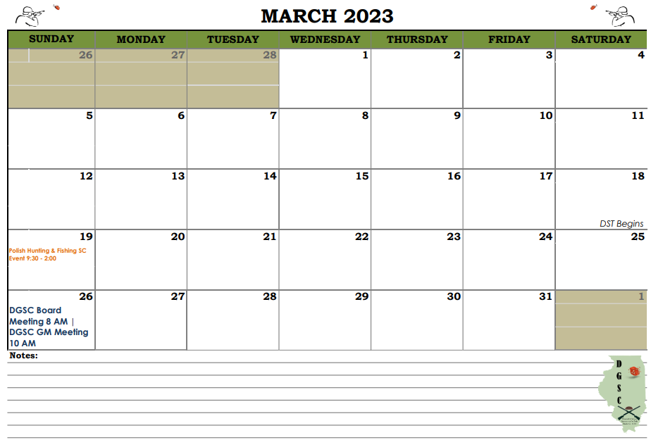 March 2023 Calendar Image
