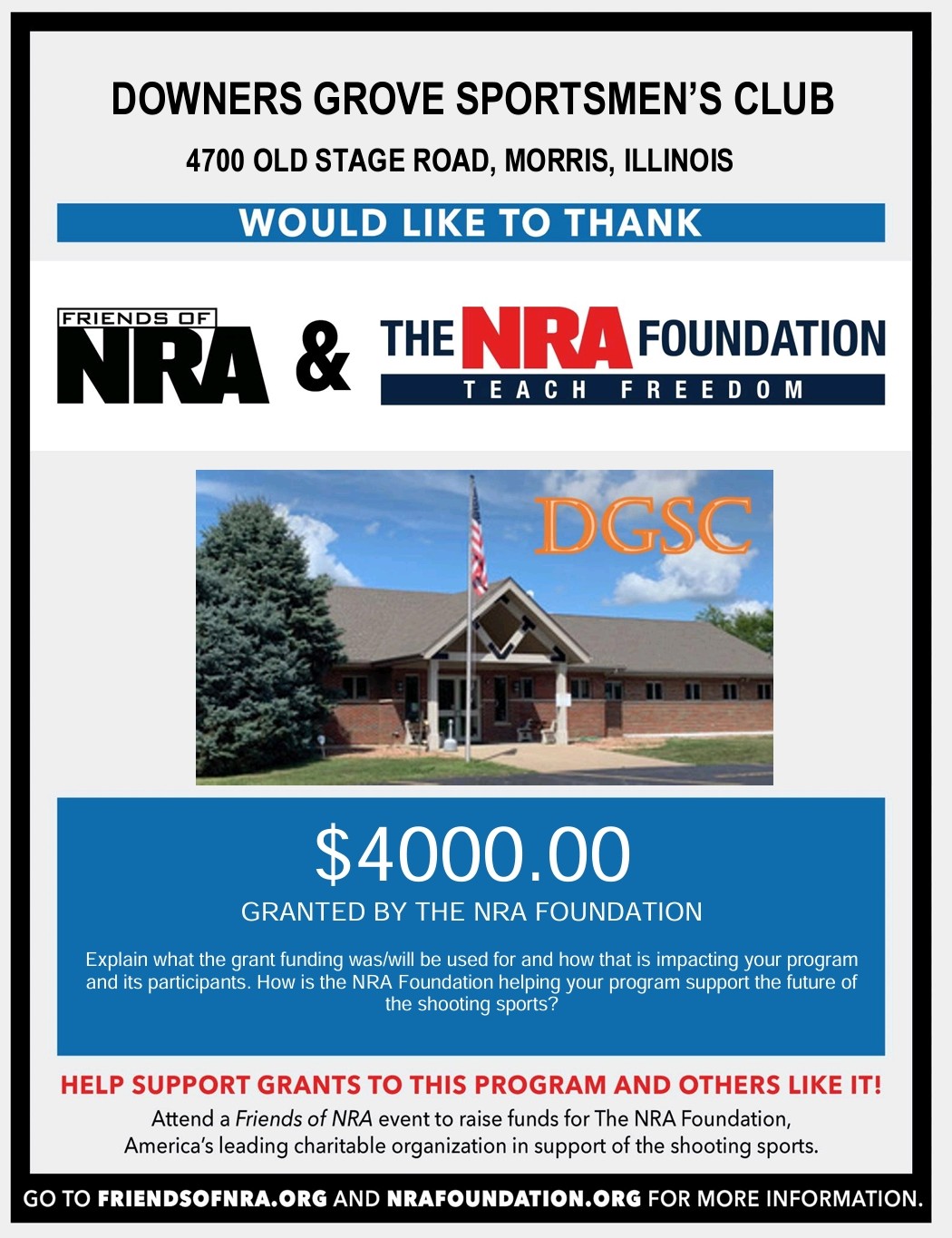 NRA Grant Awarded